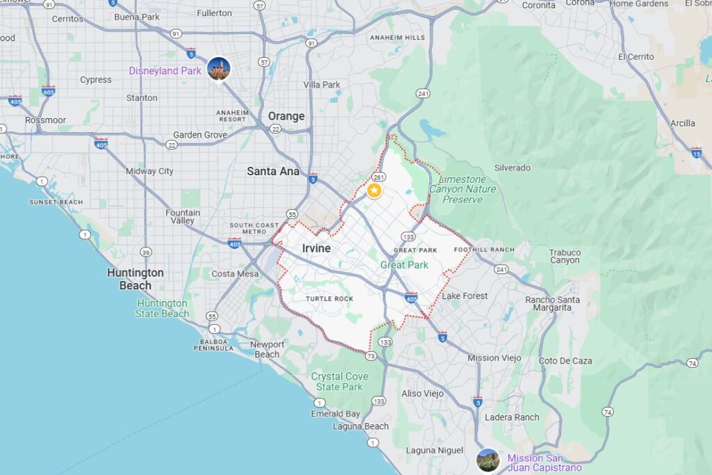 irvine ca map